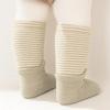 Baby Socks Pure Cotton Warm Stripe Non-Slip Middle Tube Contrast Color Newborn Boys Girls Baby Autumn Winter Floor Socks
