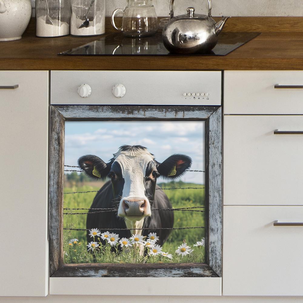Pastoral Bull Head Kitchen Dining Room Cabinet Home Background Beautification and Decoration Stickers