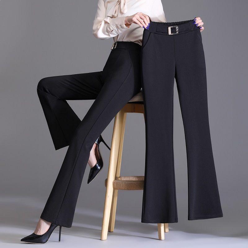 2026 Spring High-Waist Flare Pants - Fashionable, Slimming, Elastic, Versatile Women's Casual Wear