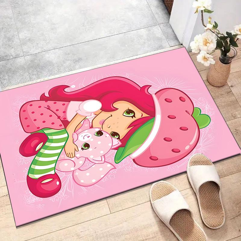 1pc Princess Strawberry (13) Design Printed Area Rug Carpet for Bedroom Living Room Home Decor Rugs Mat Non Slip Mat Rug for Bedside