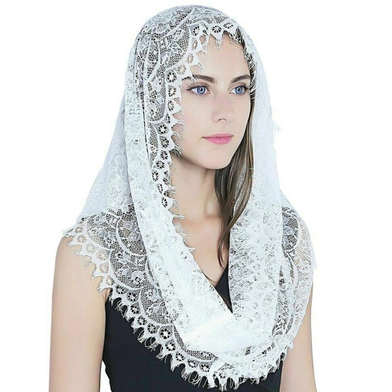 Lace Mantilla Catholic Church Chapel Veil Exquisite Flower Embroideries