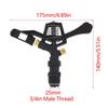 Plastic Rocker Arm Double Spray Lawn Irrigation Nozzle 3/4" Male Thread 360 Degree Angle Rotating Sprinkler Head For Garden