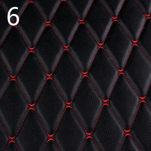 Thick Quilted Faux Leather Fabric Embroidery Upholstery Fabric Car Roof Bedside Leather Door Sponge Trim Decoration