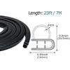 Rubber Edge Trim 23Ft Car Door Seal Strip With Side Bulb, Automotive Weather Stripping Edge Guard Universal Fit For Camper Van, Trucks, SUV, RV