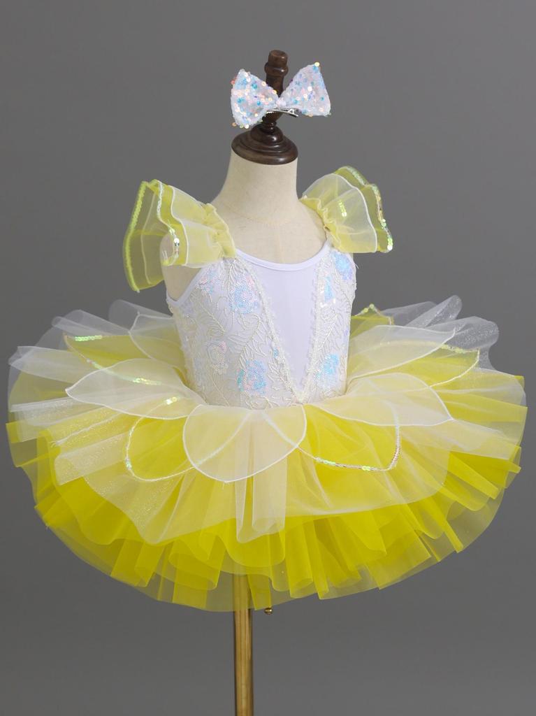 June 1st Girls' Ballet Performance Puffy Sequin Gauze Skirt for Kindergarten & Princess Dance Costumes