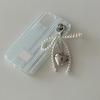 Fashionable Butterfly Ribbon Keychain Heart Pendant Imitation Pearls Key Chain