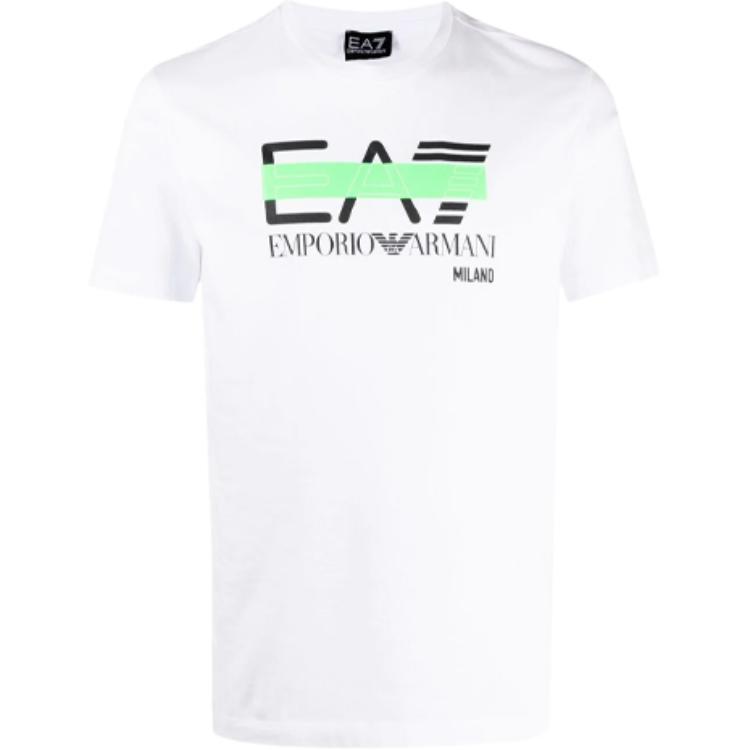

Emporio Armani Ss21 Ea7 Printed Cotton Short Sleeve T-Shirt Men tops White 3KPT32-PJ7CZ-1100 XXXL