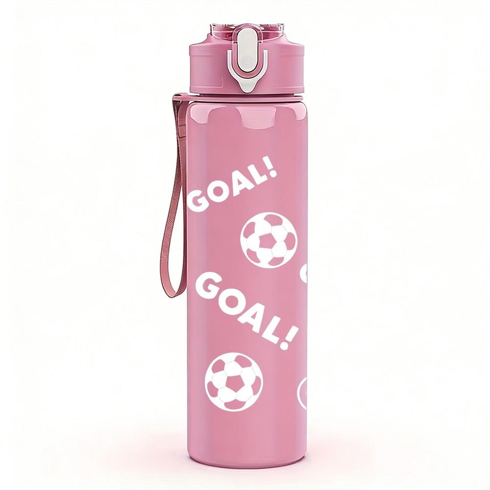 1PC Simple White Minimal Background 750ml Color Plastic Sports Water Bottle Leakproof Flip Straw Lid Suitable for Sports Office Home Use
