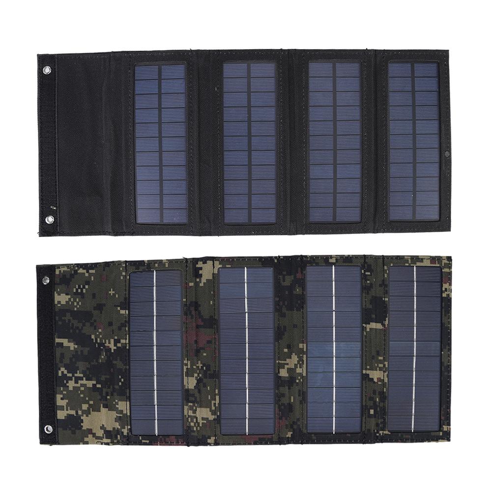 8W Solar Panel Charger Monolithic Silicon 4 Fold Battery Charger Solar Panel Lightweight Scratchproof for Tourism Camping Hiking