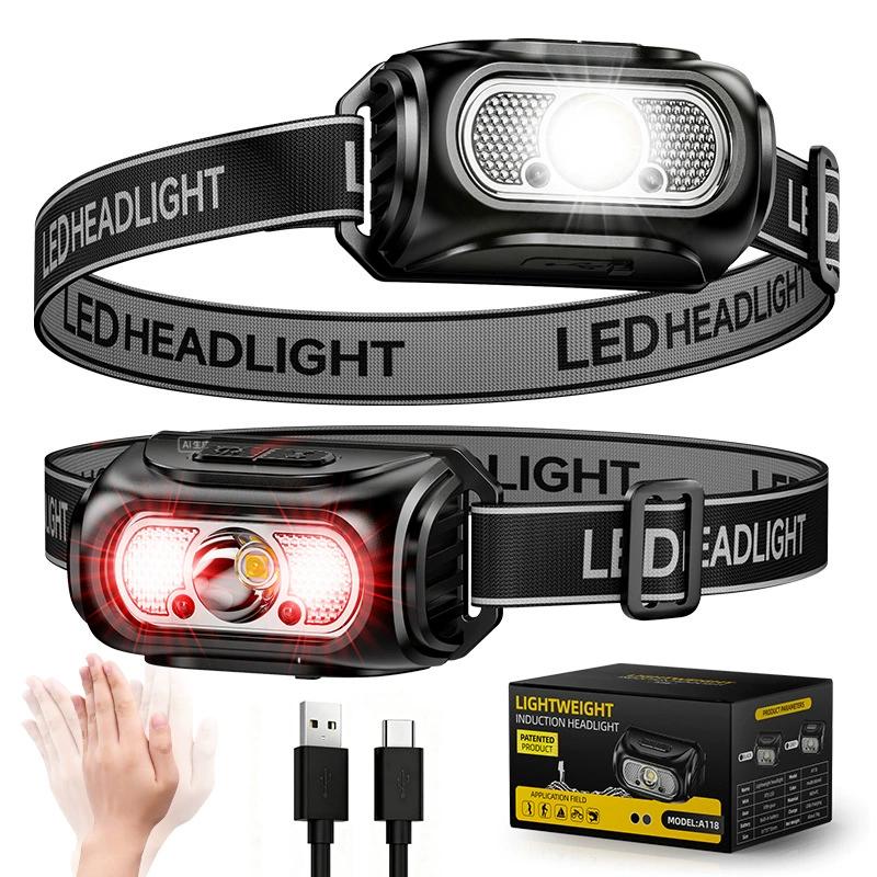 

Linterna frontal LED recargable, luz de cabeza potente para pesca, camping y actividades al aire libre