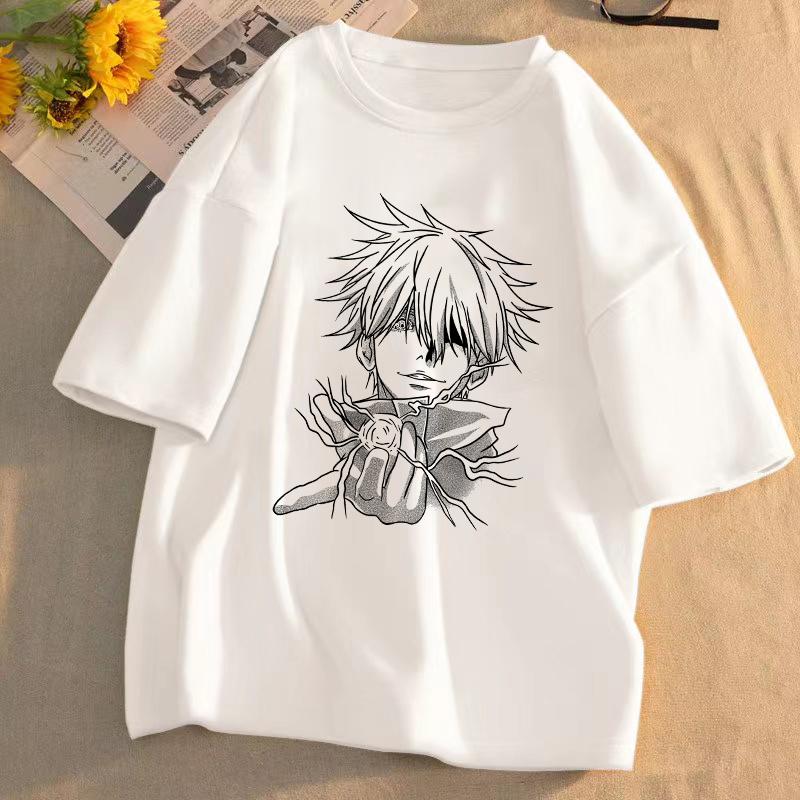 Jujutsu Kaisen Anime T-shirt Unisex Pattern T-shirt Summer Short-sleeved Casual Cute Cartoon Tops Gojo Sato Tadayoshi Streetwear