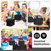 Insulated Lunch Bag Black 23x13x19cm Portable Handle Zipper Closure Thermal Cooler Food Container
