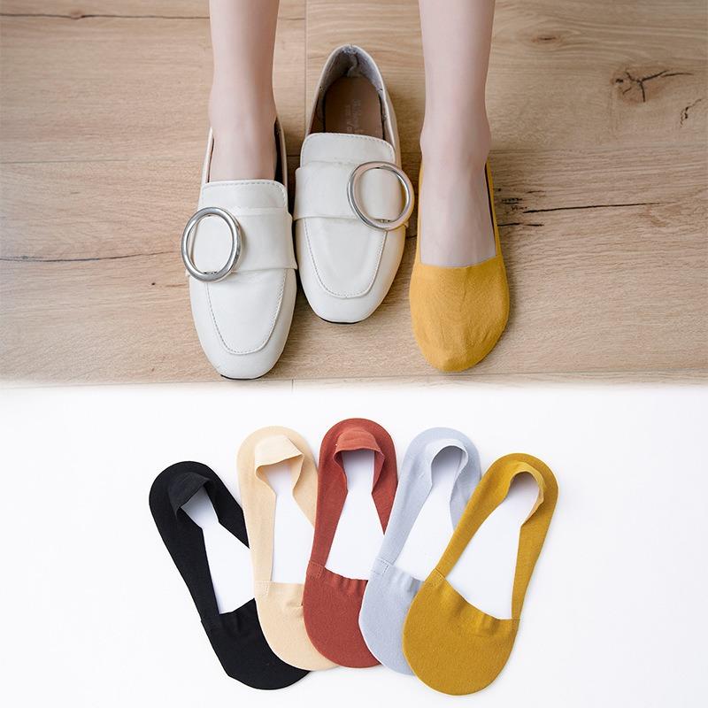 Female Summer Thin Cotton Non Slip Non Drop Heel Low Top Invisible Boat Socks