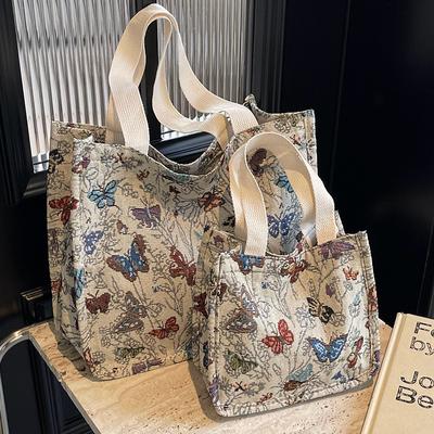 Large Capacity Commuter Tote Bag Women's Canvas Bag Female College Student Class Fashion Shoulder Handbag