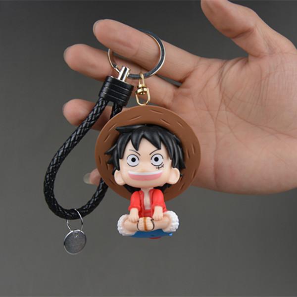 Cartoon Figure Luffy Zoro Sanji Key Chain Pendant Doll Keychain Backpack Accessories Gift ONE PIECE Lightweight Carry Portable Mini Cute
