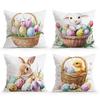 Easter Decorations Cushions Pillowcase Polyester Cushion Cover Throw Pillow Pillowcover Home Car Sofa Decor