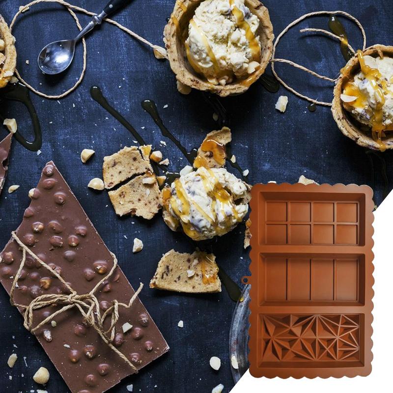 Silicone Chocolate Bar Mold Large Stuffed Chocolate Mold Non-stick Silicone Food-Grade Thick Rectangular Mould For Holiday