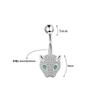 Zircon Inlaid Leopard Head Navel Ring Body Piercing Belly Button Jewelry