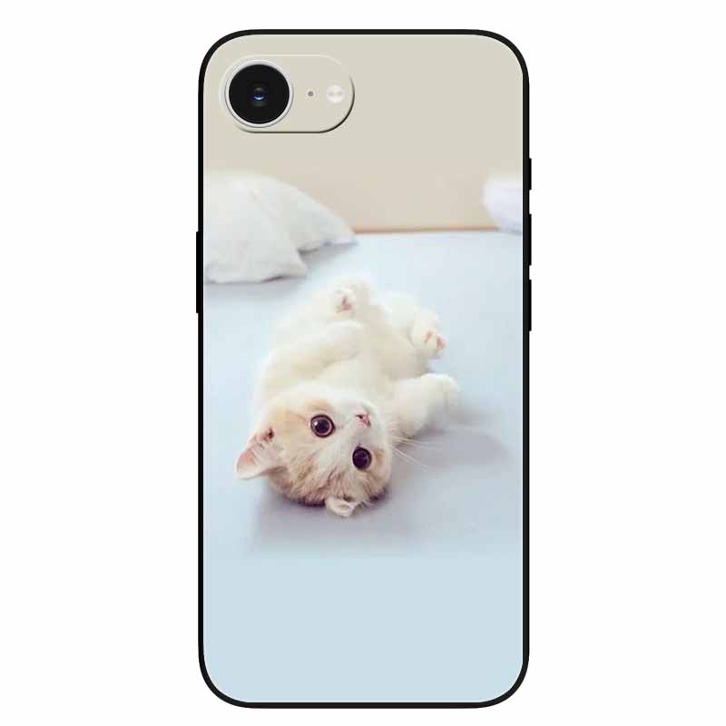 Schwarze Handyhülle Cover für Apple iPhone 16e Hüllen Gedruckte TPU Weiche Stoßfängerhülle für iPhone16e 16e 2025 Schutz Silikonhüllen