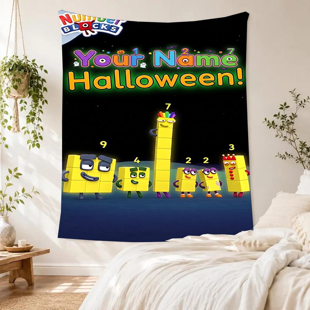 Numberblocks Customize Text Tapestry Decorative Wall Tapestry Vibrant Fade-Resistant Print Great for Living Room Decor Ideal for All Seasons