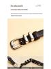 Luxury Women's Classic Cowhide Leather Belt with American Retro Style Pin Buckle
