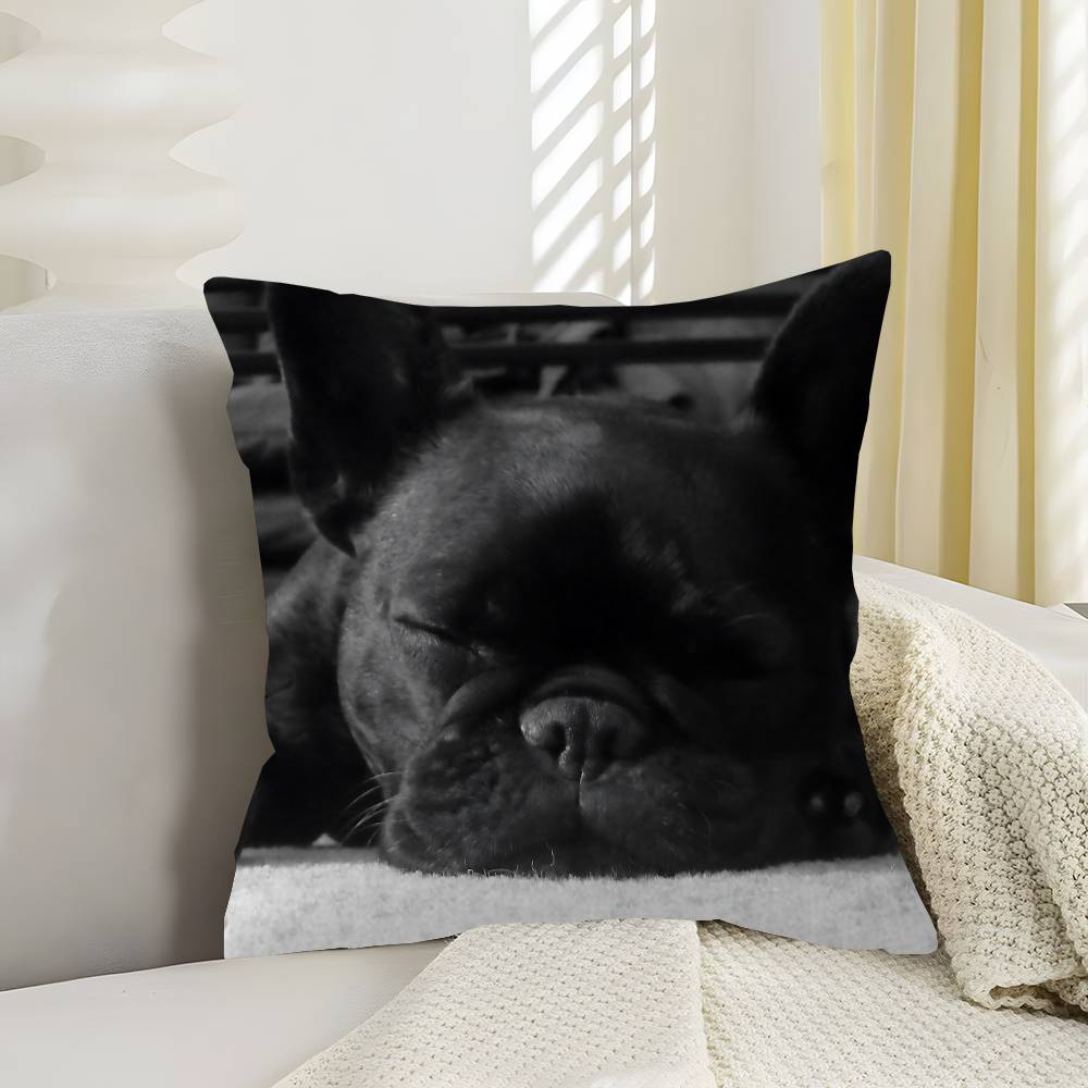 Anime French Bulldogs Lucky Dragon Pillow Cover Sofa Cushion Cover Home Room Decoration Children Gift