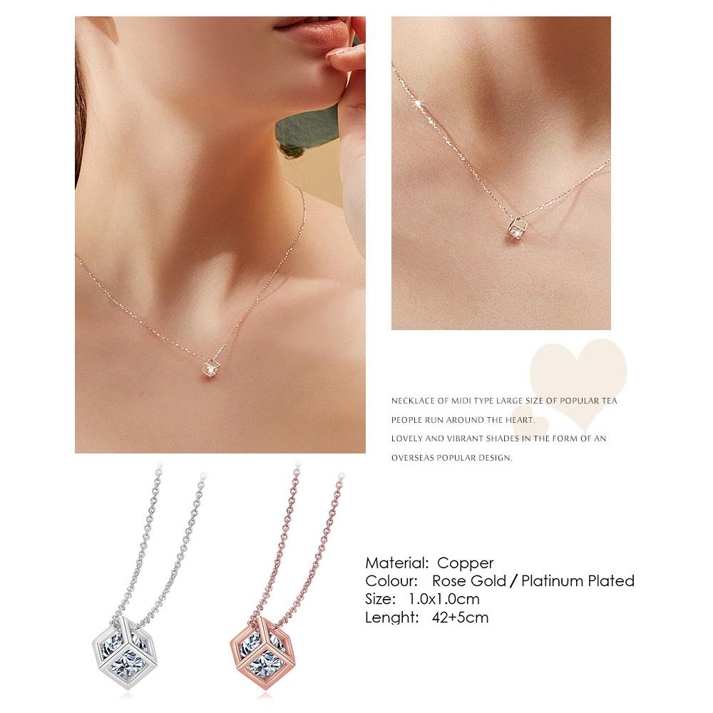 Fashion Crown Pendant Necklace for Women Retro Vintage Classic Rose Gold Cubic Zirconia Chain On Neck Trendy Jewelry N390