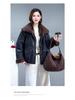 Women's Plus Velvet Cropped Denim Jacket - Winter 2025 Trendy Fashion, Warm & Casual.