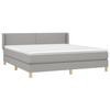 3130209 vidaXL Lit à sommier tapissier avec matelas Gris clair 180x200cm Tissu