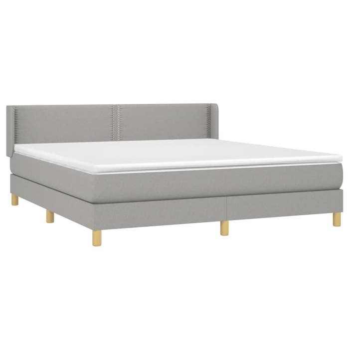 3130209 vidaXL Divan-lit Tapissier Avec Matelas Gris Clair 180x200cm Tissu