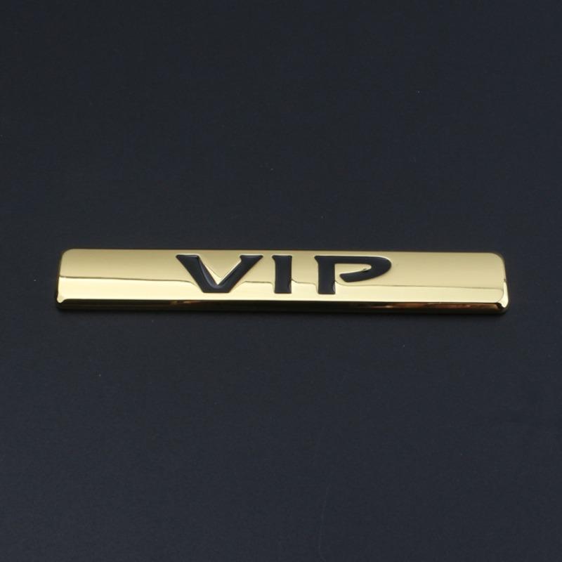 New Personalized VIP Car Logo Car VIP Word Logo Side Logo Decorative Sticker Modified Metal Tail Logo JP Car Sticker