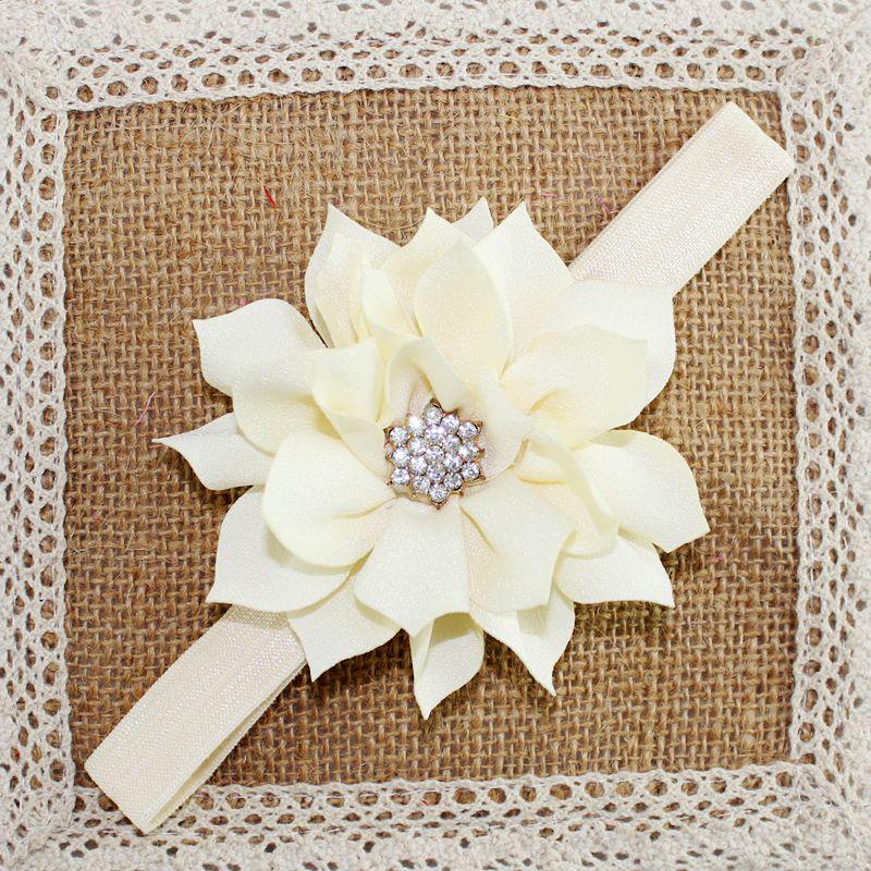 European & American Baby Rhinestone Lotus Headband – 13 Colors