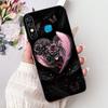 For Infinix Hot 8 Phone Case Hot 8 Lite Hot8 X650 X650C X650B X650D Elegant Floral Cat Pattern Black Silicone Soft TPU Cases