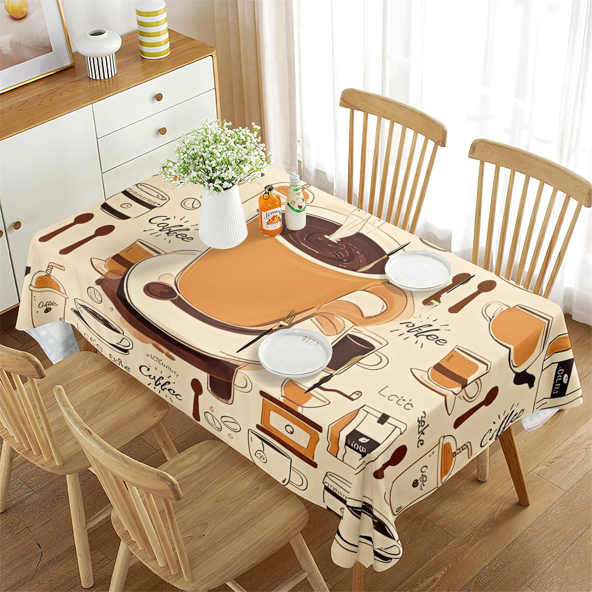 

New Dining Table Cloth Tablecloth Waterproof Coffee Black and Yellow Rectangular High-end Decoration for Dining Table 70x40cm