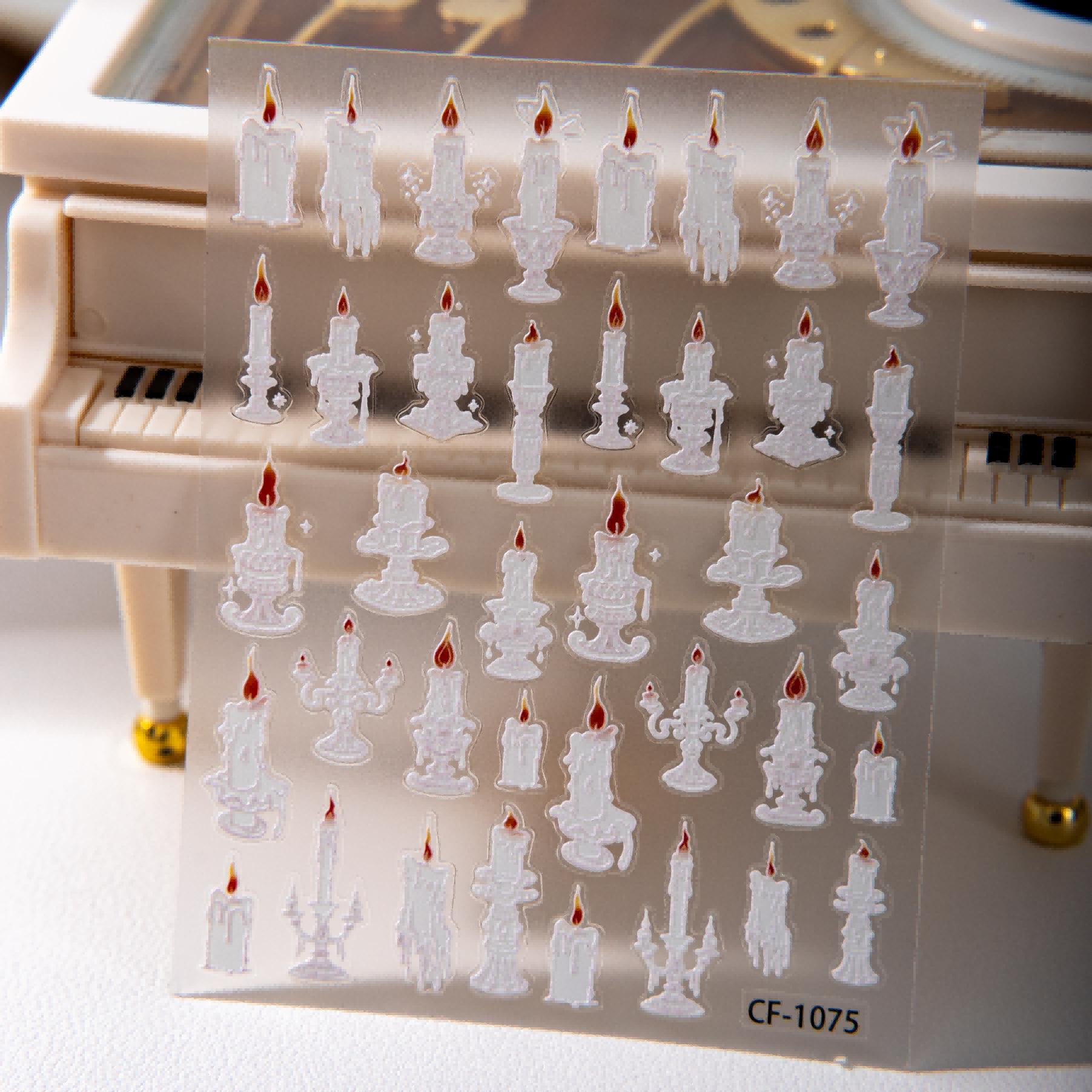 Cyansea Retro Dark Style Embossed Nail Art & Phone Decoration Stickers Embossed Nail Art Stickers