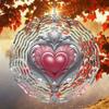 Happy Mother'S Day Mandala Wind Chime - Elegant Heart Design with Pink & White Accents, Metal Hanging Decor for Garden