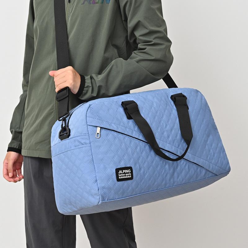 Women's Fashion Sports Bag Water-Repellent Yoga Bag Simple Diamond Camping Storage Bag Students' School Luggage Bag