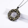 Elegant Bohemian Golden Domino Black Gold Pendant Necklace Ladies Fashion Jewelry Party Travel Jewelry Jewelry