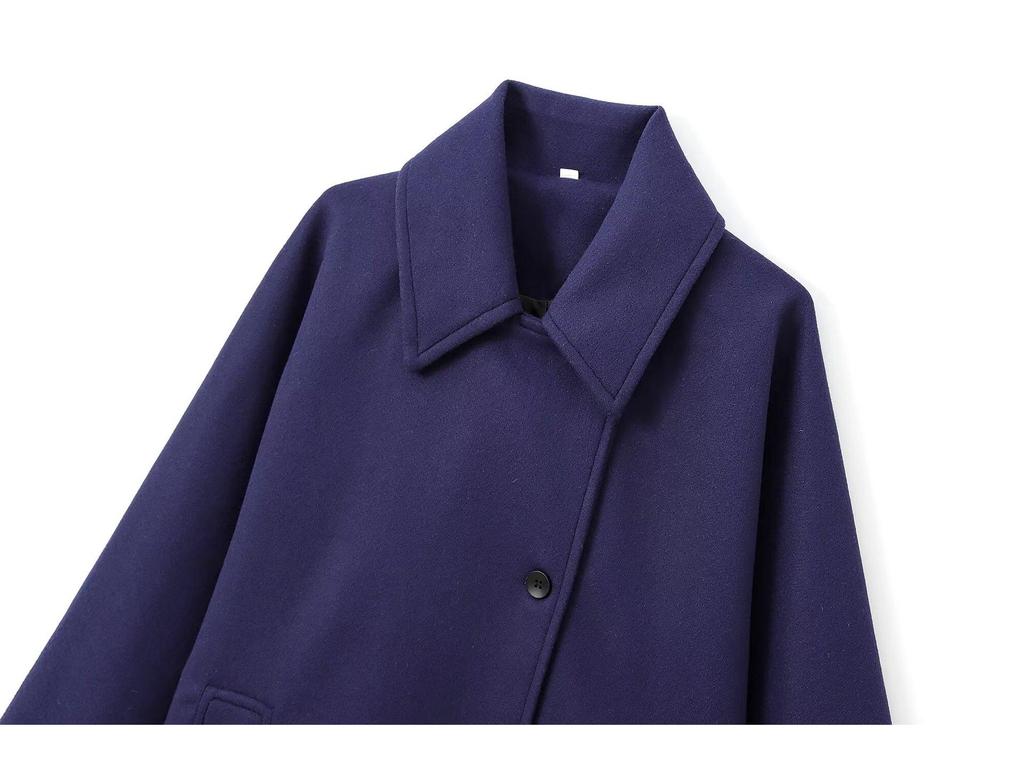 Dámský vlněný kabát evropského a amerického střihu na podzim/zimu 2024
