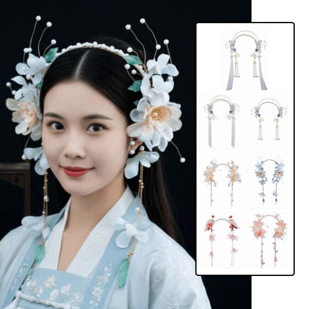 Beads Chinese Ancient Hairband Crystal Swaying Fairy Headwear Hanfu Tassel Hair Hoop Girls