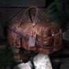 Handmade Top Grain Leather Duffel Bag:  Weekender Travel Holdall