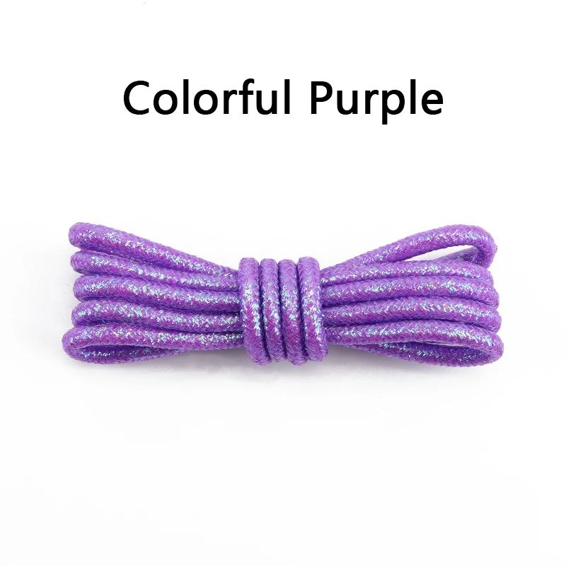 Round Glitter Shoelaces of Sneaker Trendy Bright White Colorful Lurex Shoelaces White Casual Sports Leather Running Shoes Laces