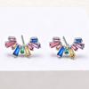 Cross-border Hot Selling Sweet Temperament Stud Earrings with Mixed Color Zirconia - Women's Accessories