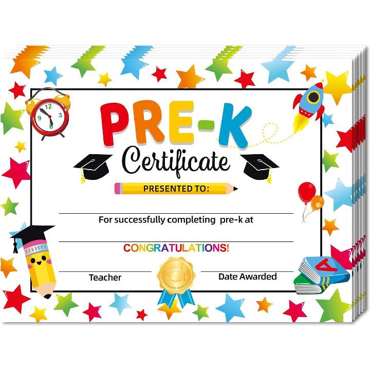PRE-K Graduation Diploma 2025, Preschool Graduation Award Certificate 2025, Preschool End of School Year Certificate, BYJZ Preschool Graduation