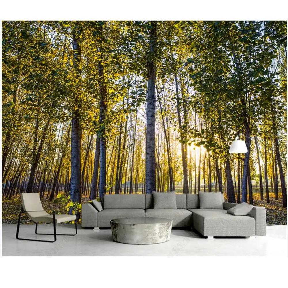 Mural Sunny Forest Landscape Living Room Home Decor Photo Wallpaper