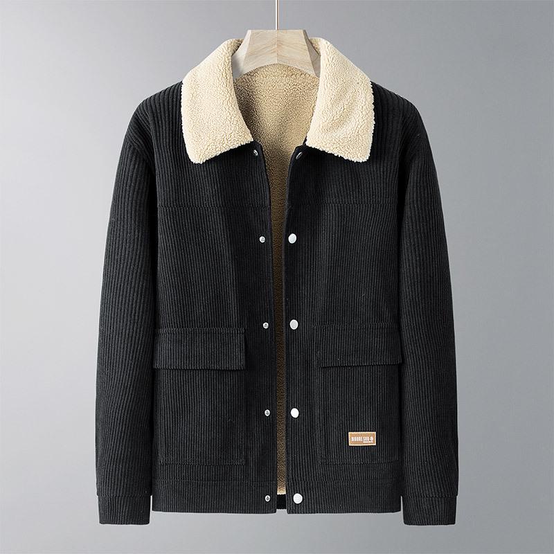 Men's Suede Plush Jacket: Warm, Thickened, Casual Wear for Spring, Autumn, and Winter