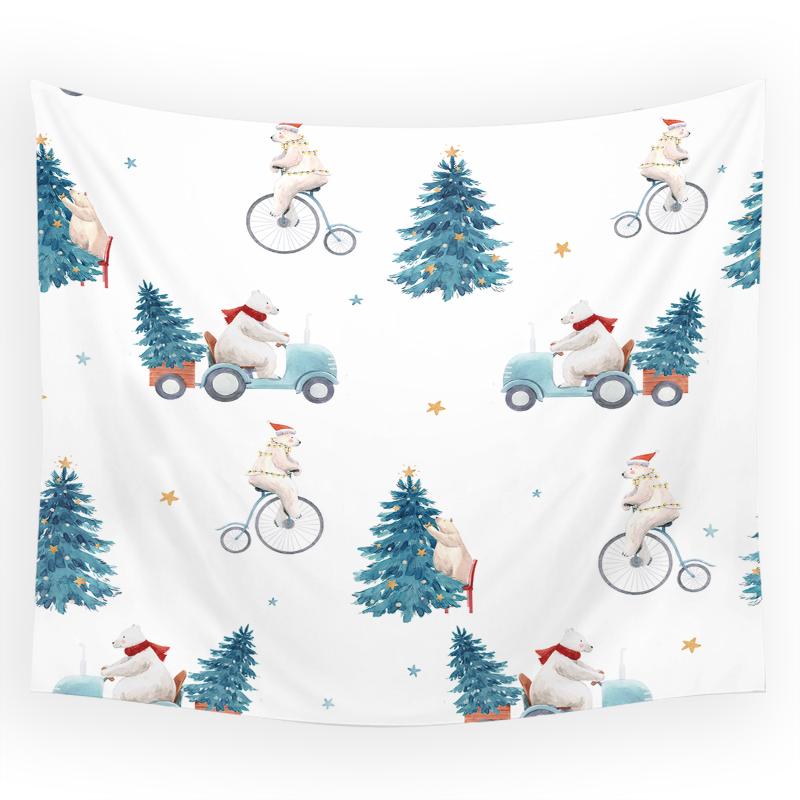 Home Decor Tapestry Christmas Snow Psychedelic Print Tapestry Wall Living Room Room Decor Background Fabric Tapiz Navideño