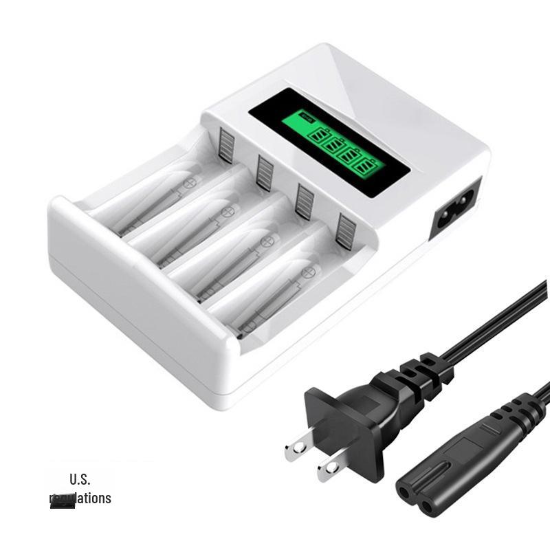 Smart LCD Charger with 4 Slots for AA/AAA NiMH 1.2V Rechargeable Batteries