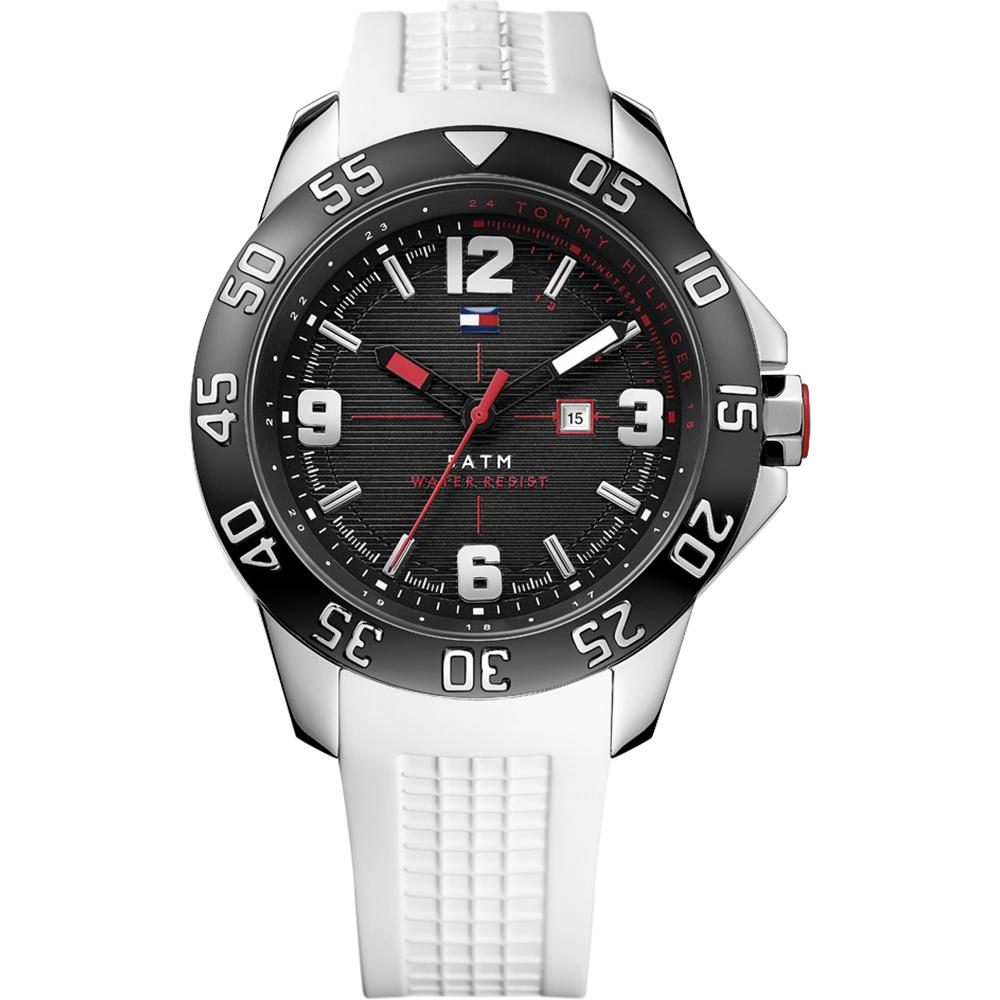 

Tommy Hilfiger Cole Black Dial White Silicone/Rubber Men s Quartz Watch 1790986 чёрный