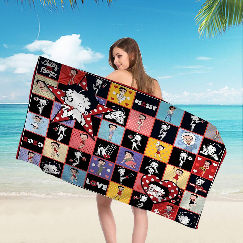 Anime B-Bettys B-Boops Big Microfiber Beach Towels Quick Dry Towel Sand Beach Towels Pool Towel for Travel Swim Pool Yoga